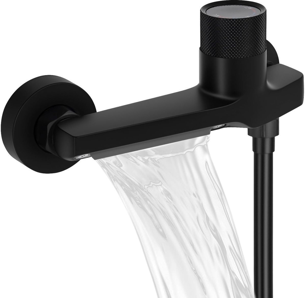 Omgoods - Waterfall Badkraan met Thermostaat en Veiligheidsknop, Dubbele Uitgang
