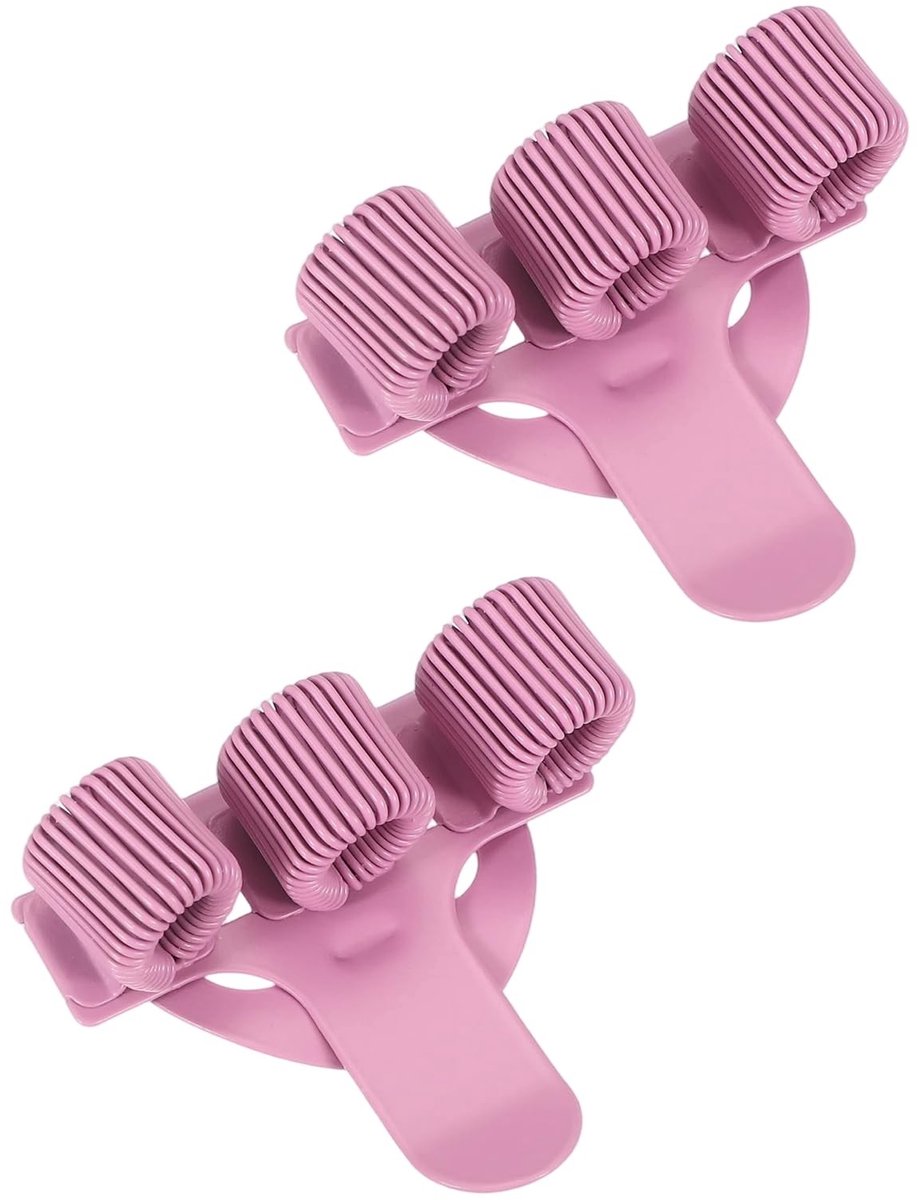 Omgoods - 2 Stks Pen Clip, 3 Gaten Pen Houder Clip voor Notebook en Kantoor, Roze