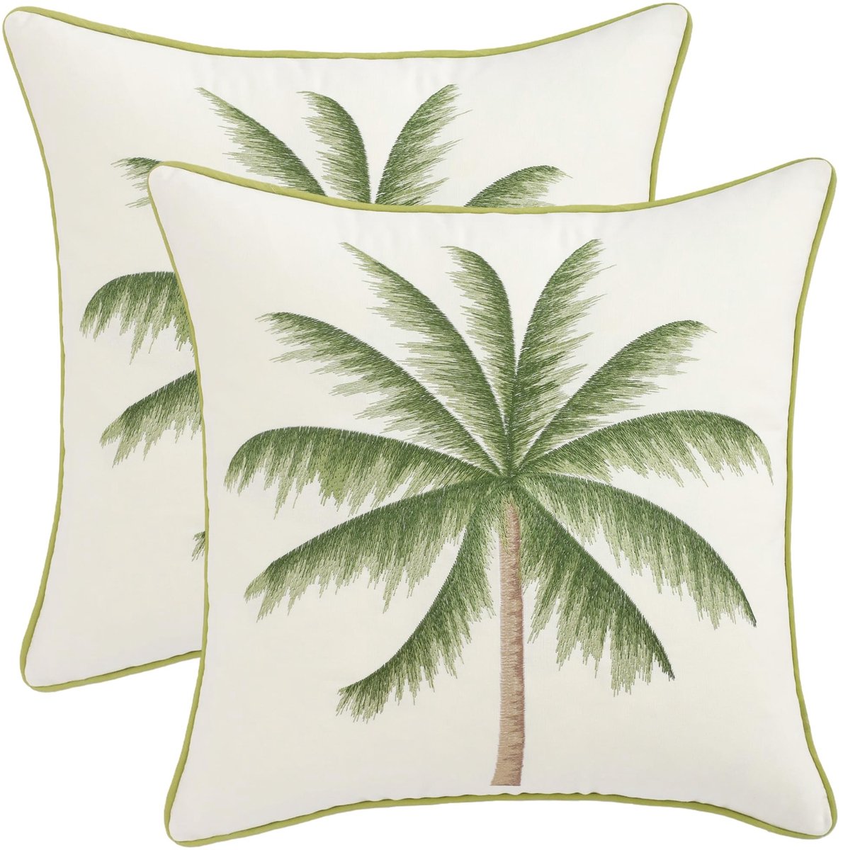 Omgoods - Set van 2 Kussenhoezen 45 x 45 cm met Palmboom Motief