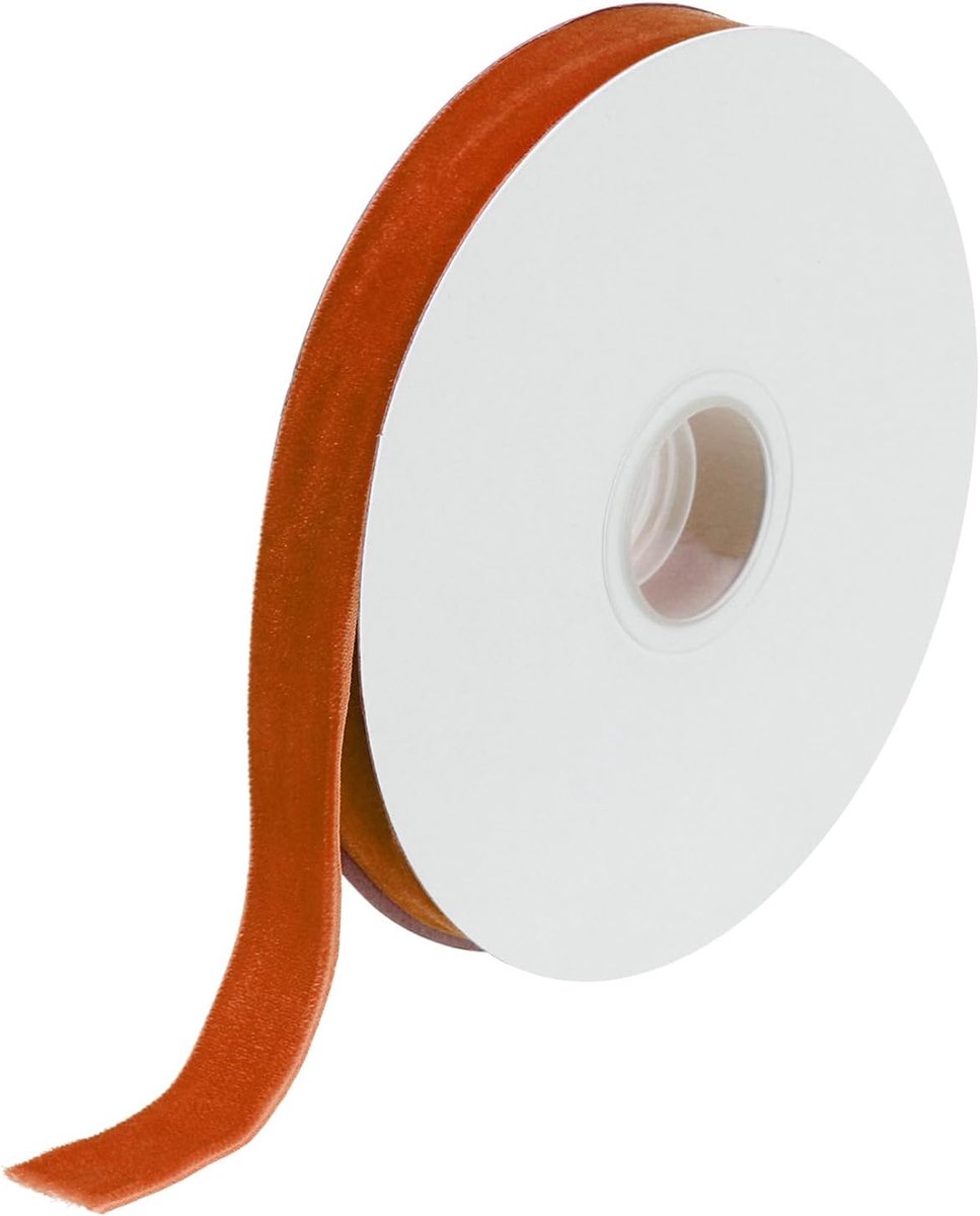 Fluwelen lint, donkeroranje, 1,5 cm x 9 m, cadeaulint, 10 meter fluweel, decoratief lint voor boeketten, doe-het-zelf, knutselen, geschenkverpakking, bruiloft, feest