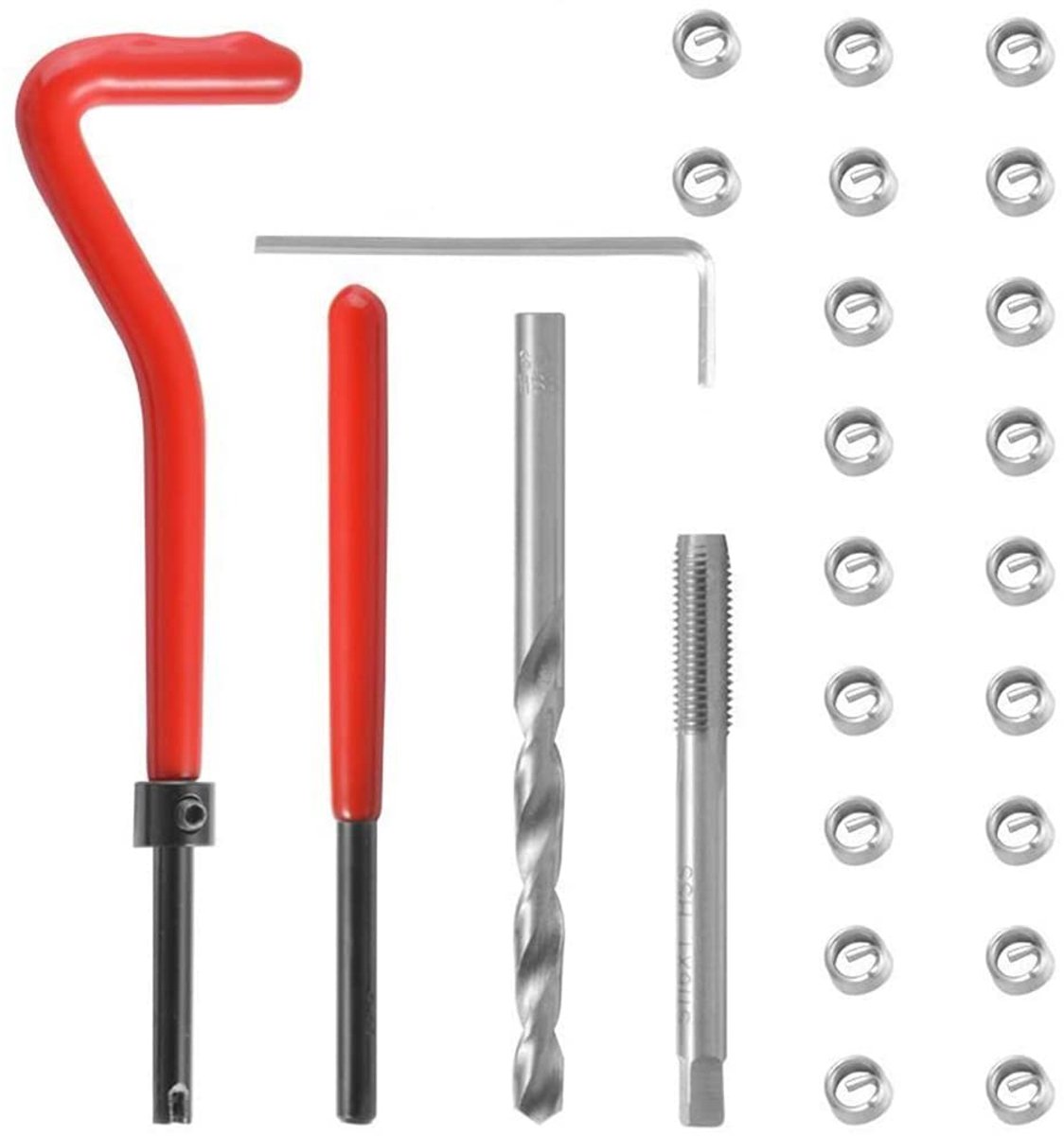 25 stuks M8 x 1,25 draadreparatieset, auto helische spoel reparatieset, compatibele handgereedschapsset