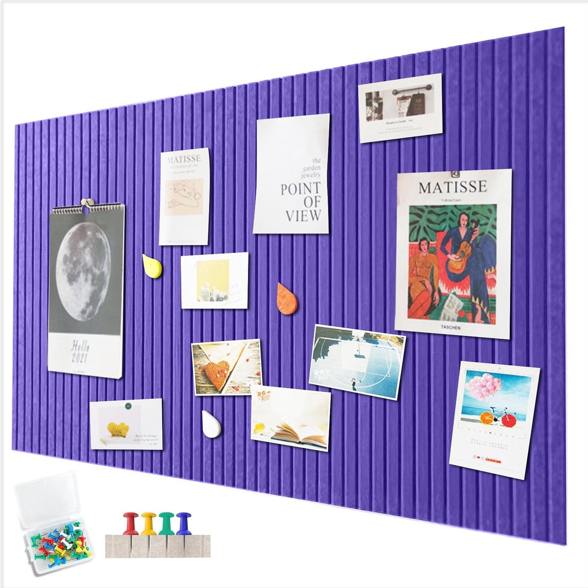 Dailygoods - Groot Prikbord van Kurk en Vilt 60 x 40 cm - Decoratieve Wandplank