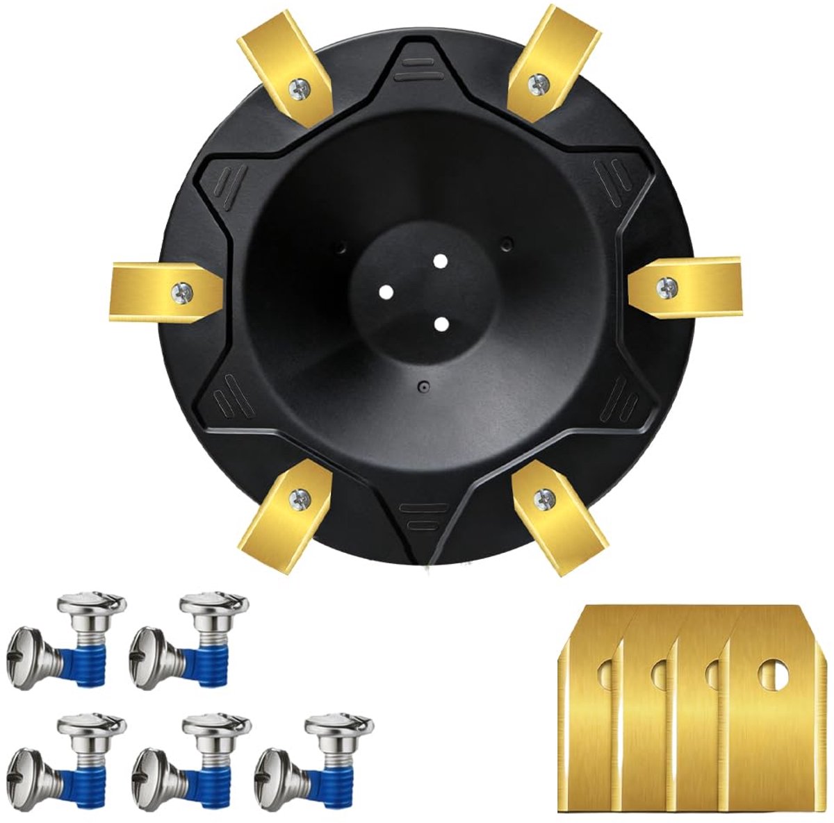 6-delige messenschijven compatibel met ECOVACS Goat O500, O800, O1200, G1-800, G1-2000, G1, messenschaal + 10 messen + 10 schroeven, premium maaischijf van glasvezel versterkt, messenschijf voor
