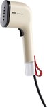 Beige Braun QuickStyle 3 kledingstomer met rode lus en zwarte kabel.