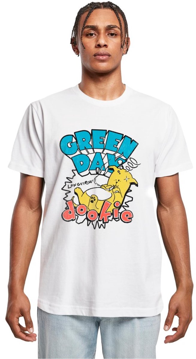 Merchcode Green Day - Dookie Longview Heren Tshirt - L - Wit