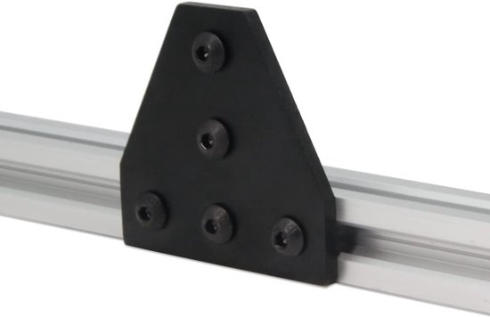 2020, T-vorm, 5-gaats, 90 graden buitenverbindingsplaat met M5 x 8 mm schroeven en T-moeren voor 20 x 20 mm serie aluminium extrusieprofiel, 8 stuks/pak (zwart-2020 T-vorm) — afbeelding 5