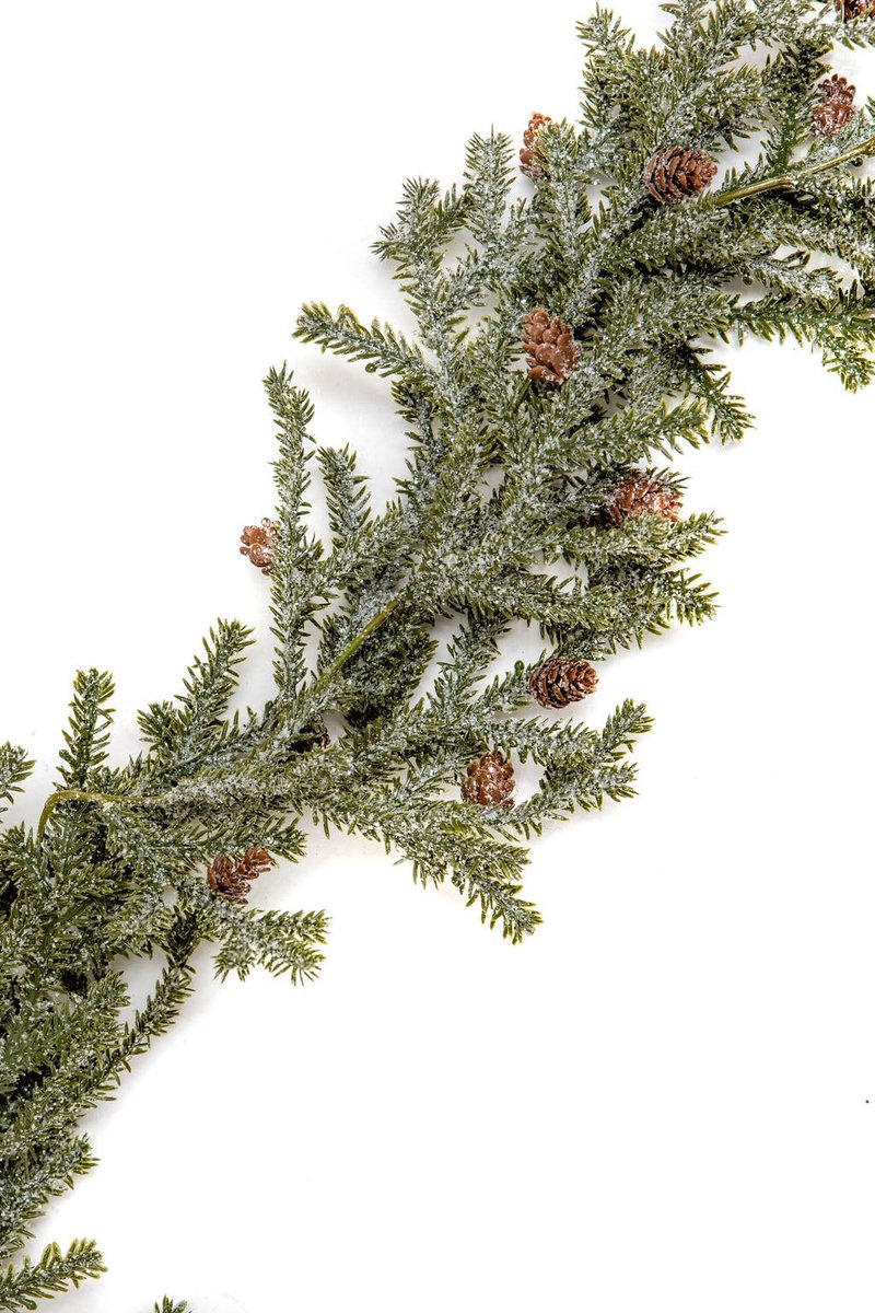 frosted pine Luxe Garland - kerst slinger perfect voor open haard kerstdecoratie en kerst slinger voor trap reling. slinger kerstdecoratie grenen slinger, zeer realistische slinger