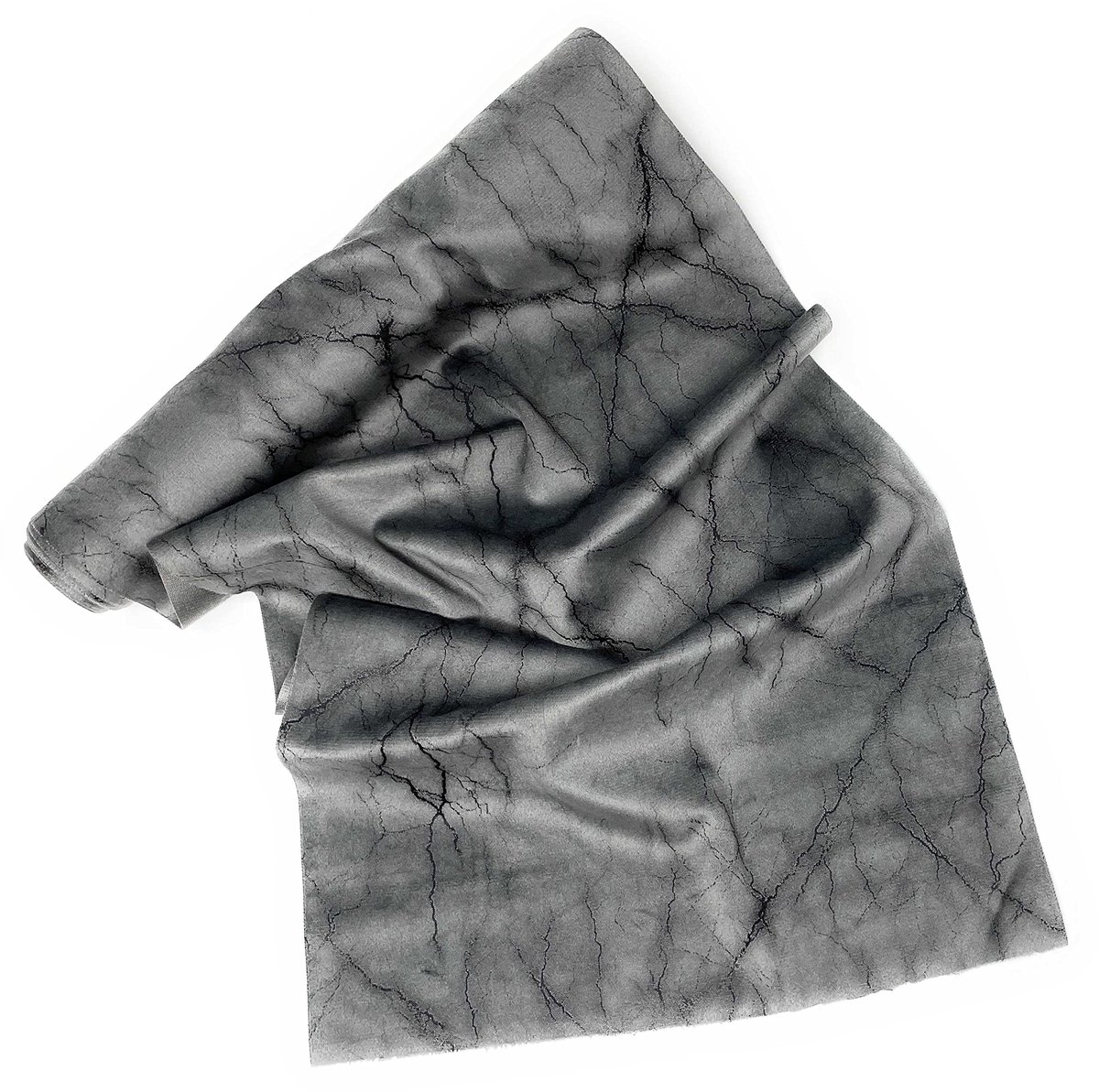 Tafelloper in marmerdesign 28 x 150 cm tafelvlag smal tafelkleed van fluweel (grijs gemarmerd)