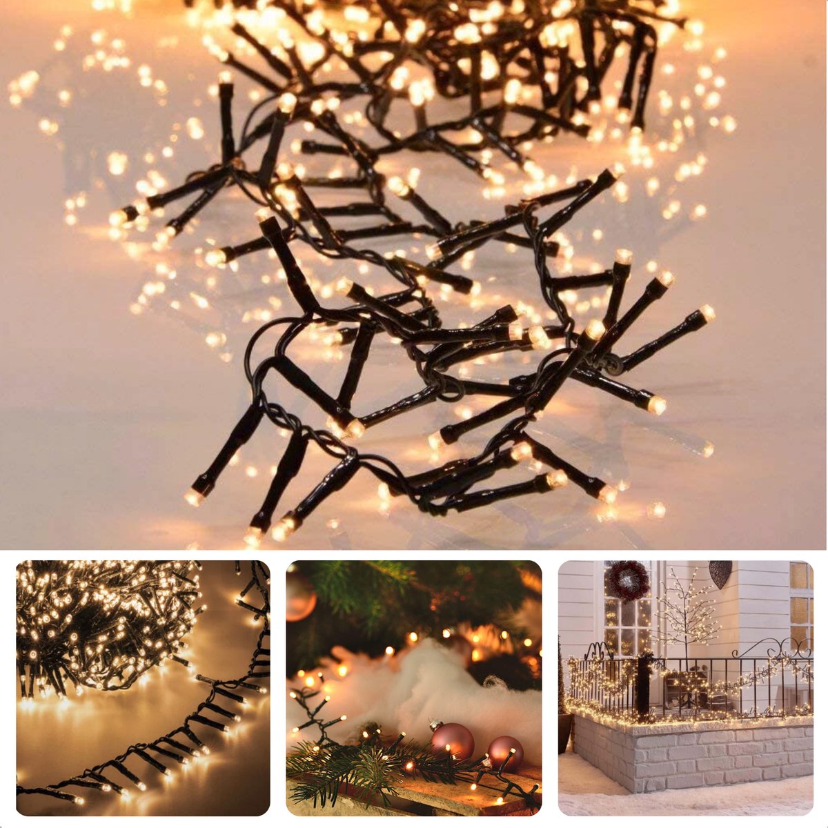 Cheqo Kerstverlichting - Kerstboomverlichting - Kerstlampjes - LED Clusterverlichting - 3000 Lampjes - 22M - Warm Wit - Timer & Lichtfuncties