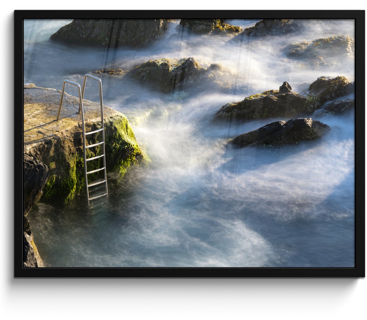 Poster in lijst - Fotolijst 80x60 cm - Posters - Een natuurlijk warmwaterbad op de Azoren