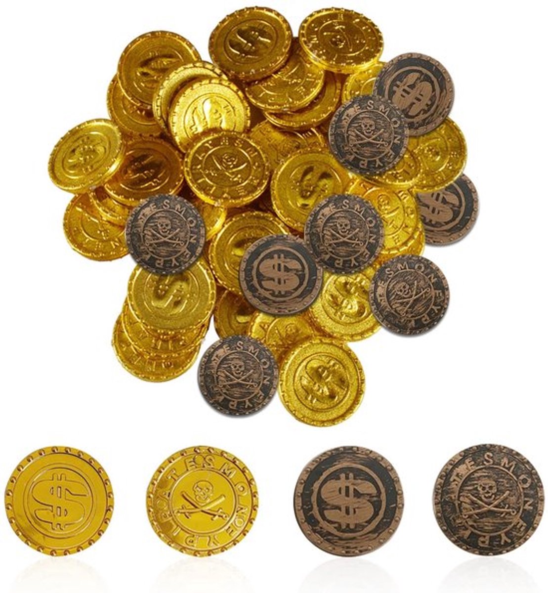 Dailygoody - Speelgoed gouden munten - Piratenfeest decoraties - 120