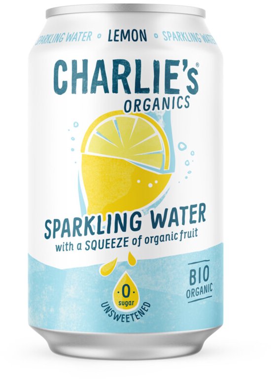 Charlie's Organics | Sparkling Water Lemon Bio | 12 x 33 cl