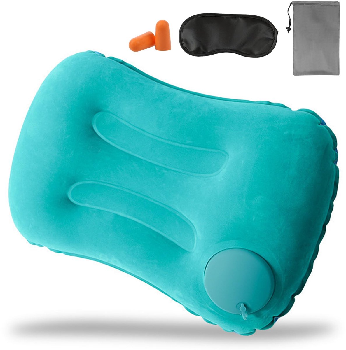 Opblaasbaar kussen, opblaasbaar campingkussen, compact, opblaasbaar reiskussen, voor strand, camping, reizen