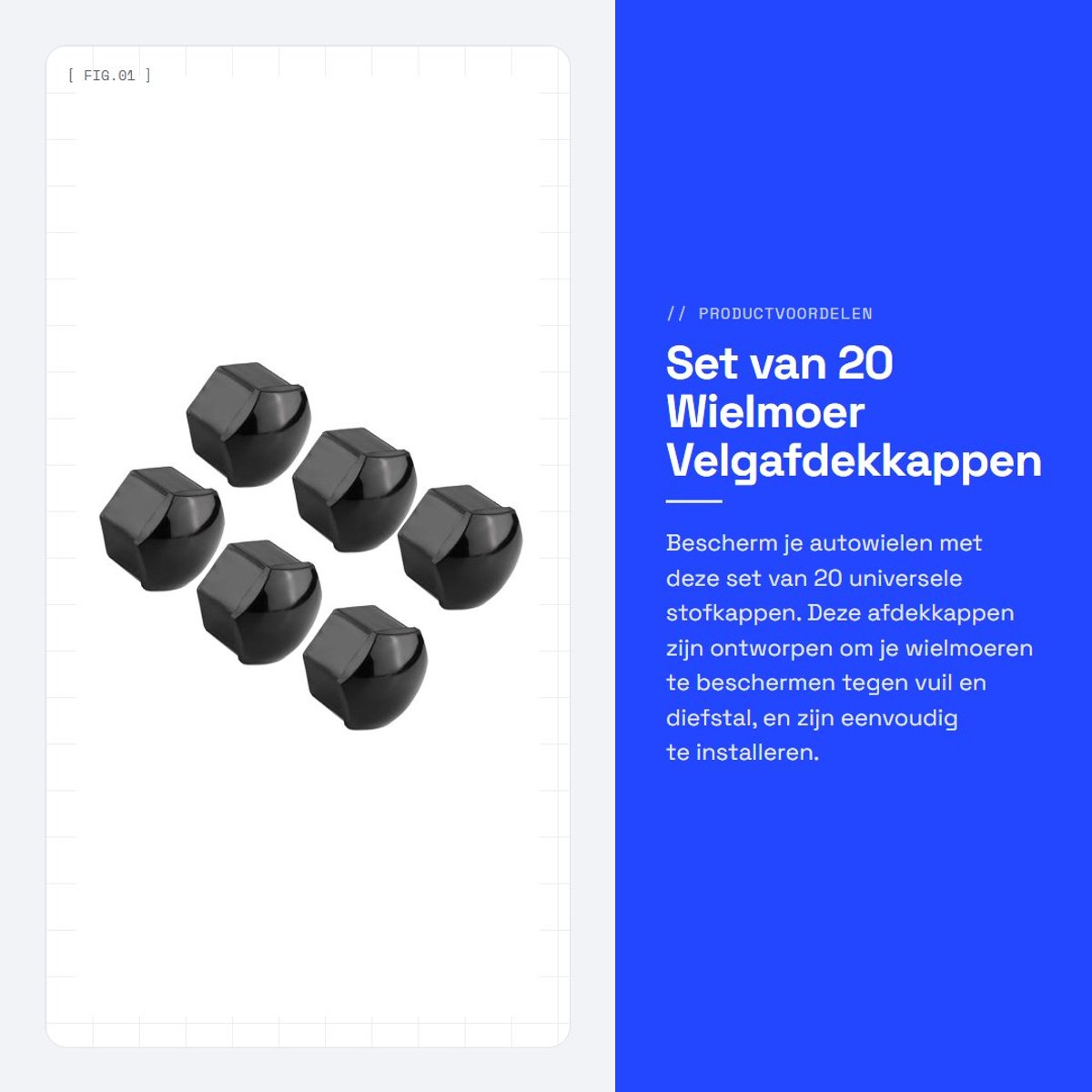 Dailygoods- Wielmoer Velgafdekking 20 stuks - Wielmoerkapjes 17 mm - Antidiefstal Wieldoppen - Nylon PA66 - Zwart - Schroefbescherming - Wieldop