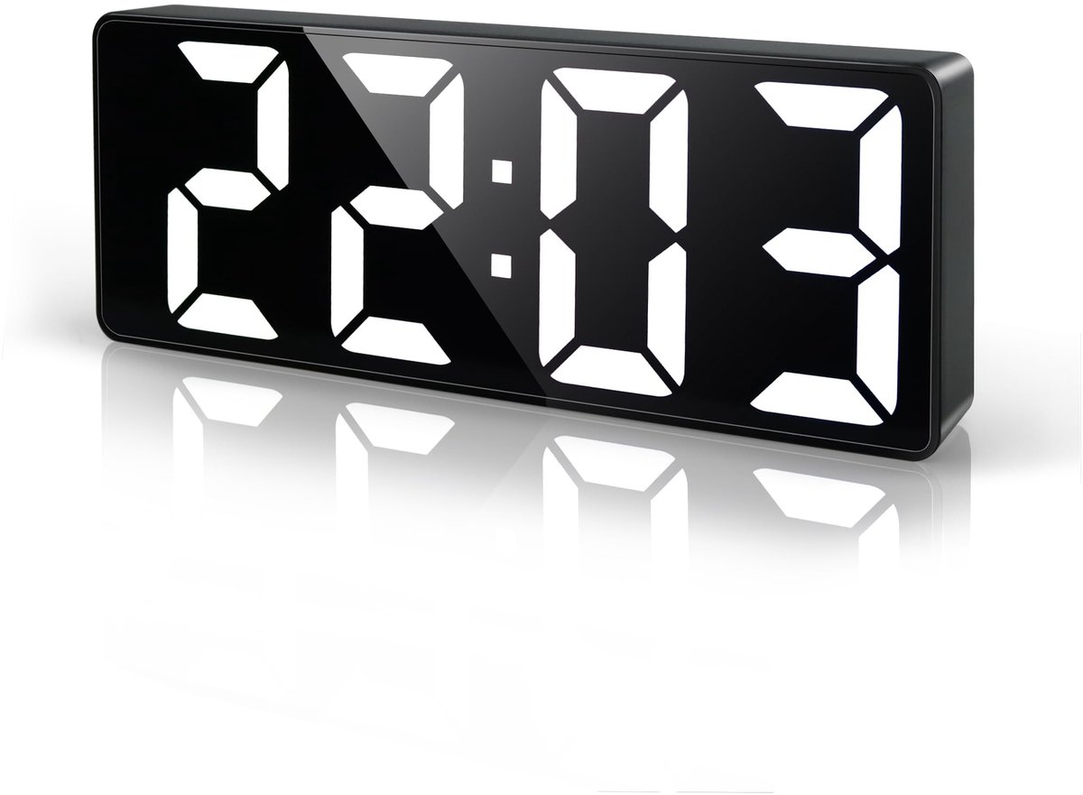 Dailygoods - Digitale LED-wekker met grote cijfers en temperatuurweergave