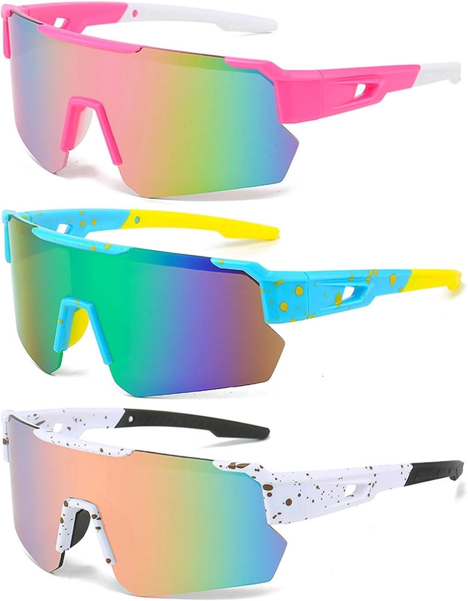 Sportzonnebril voor dames en heren, gepolariseerde zonnebril voor outdooractiviteiten, MTB, racefiets, fietsen, skiën, zonnebril met UV400