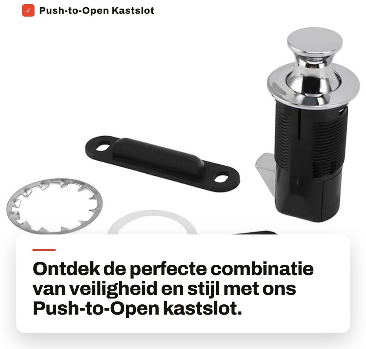 Dailygoods- Kastslot Push-to-Open - Ronde Duwgrendel - Zinklegering/ABS - Veilig voor Kinderen - Eenvoudige Installatie - Duurzaam Ontwerp - Vergrendeling