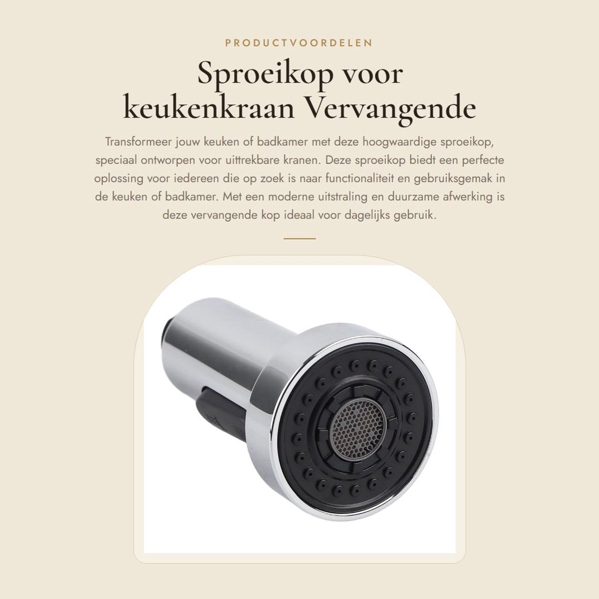 Dailygoods- Sproeikop Uittrekbaar - Keukenkraan - Badkamerkraan - Hoogwaardig ABS - Duurzaam - Eenvoudige Installatie