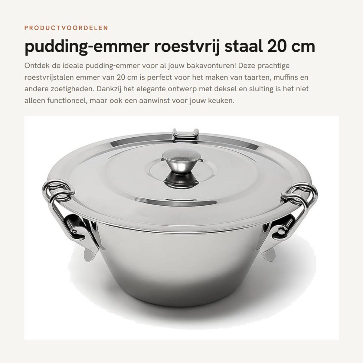 Dailygoods- Puddingemmer Roestvrij Staal - Bakvormen - Bakvorm 20x20 - Bakvormen Siliconen - Muffinvorm - Afneembare Vormen