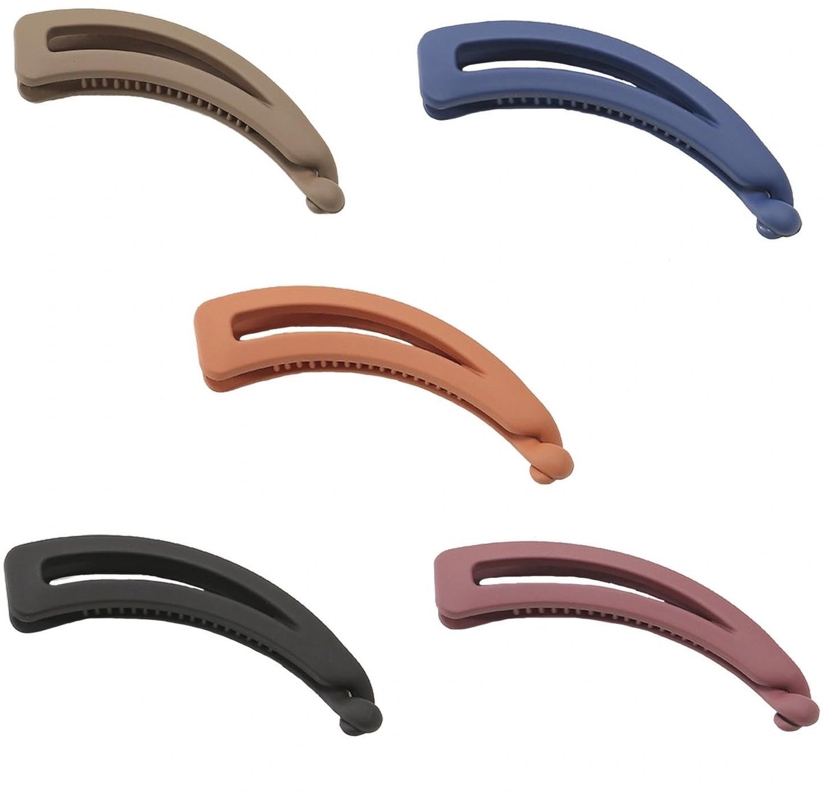 Dailygoods- Paardenstaart-haarclips 5 stuks - Grote Bananenklemmen - Antislip Haarspelden - Duurzaam Kunststof - Unieke Vormen - Geschikt voor Diverse Gelegenheden - Haarklemmen