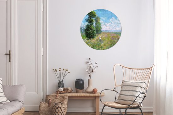 Cercle mural - Aluminium - Prairie aux peupliers - Claude Monet - ⌀ 60 cm