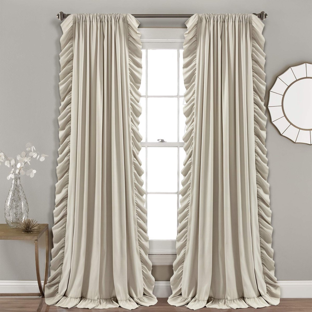 Decor Reyna raamgordijnpaneel paar, 274,3 cm L x 137 cm B, tarwe