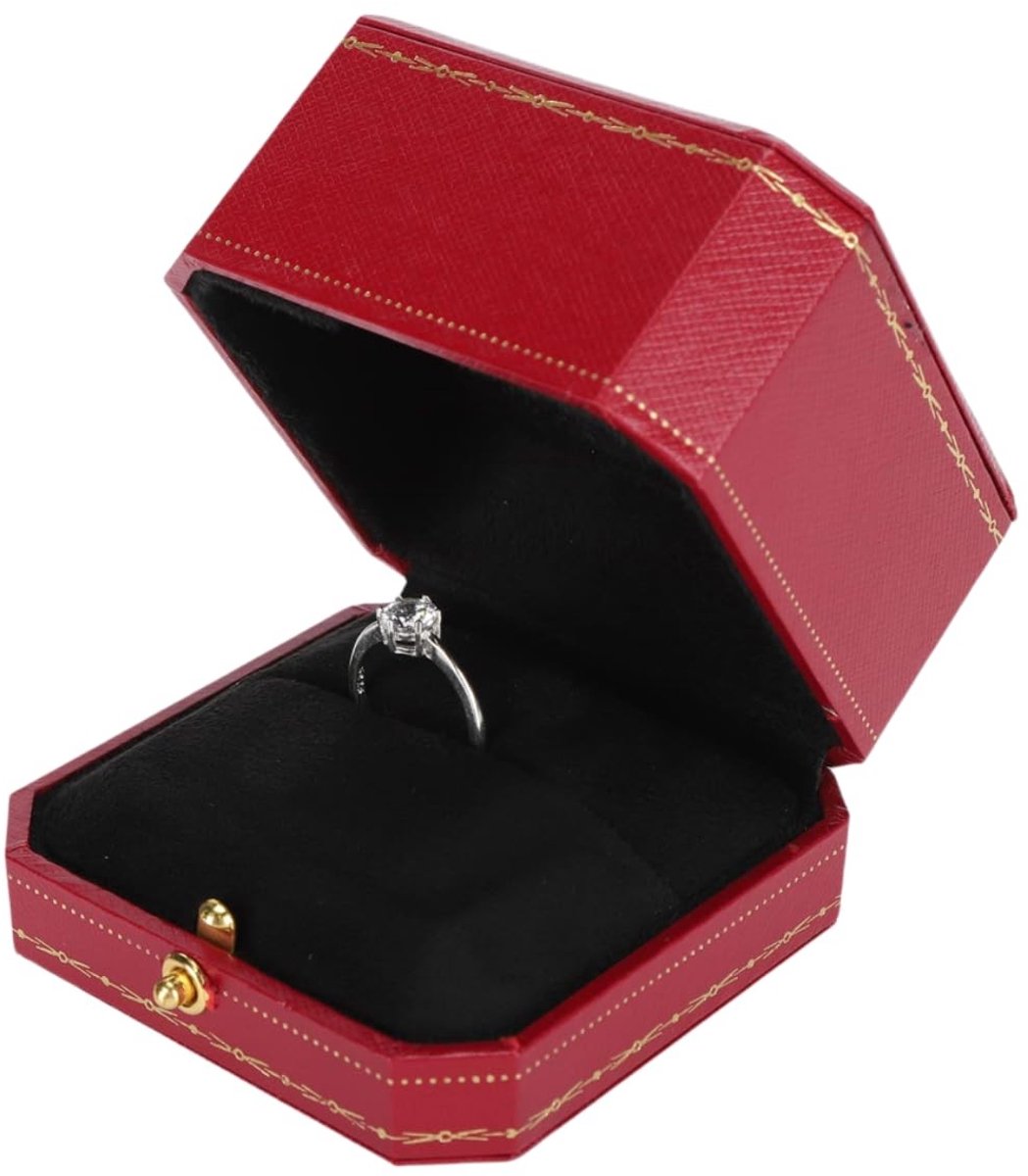 Dailygoods- Ringdoos Fluwelen Afwerking - Juwelendoos - Elegante Oorbellenetui - Compact 7,5 x 7,5 x 5 cm - Hoogwaardige Materialen - Duurzaam en Draagbaar - Sieradendoos