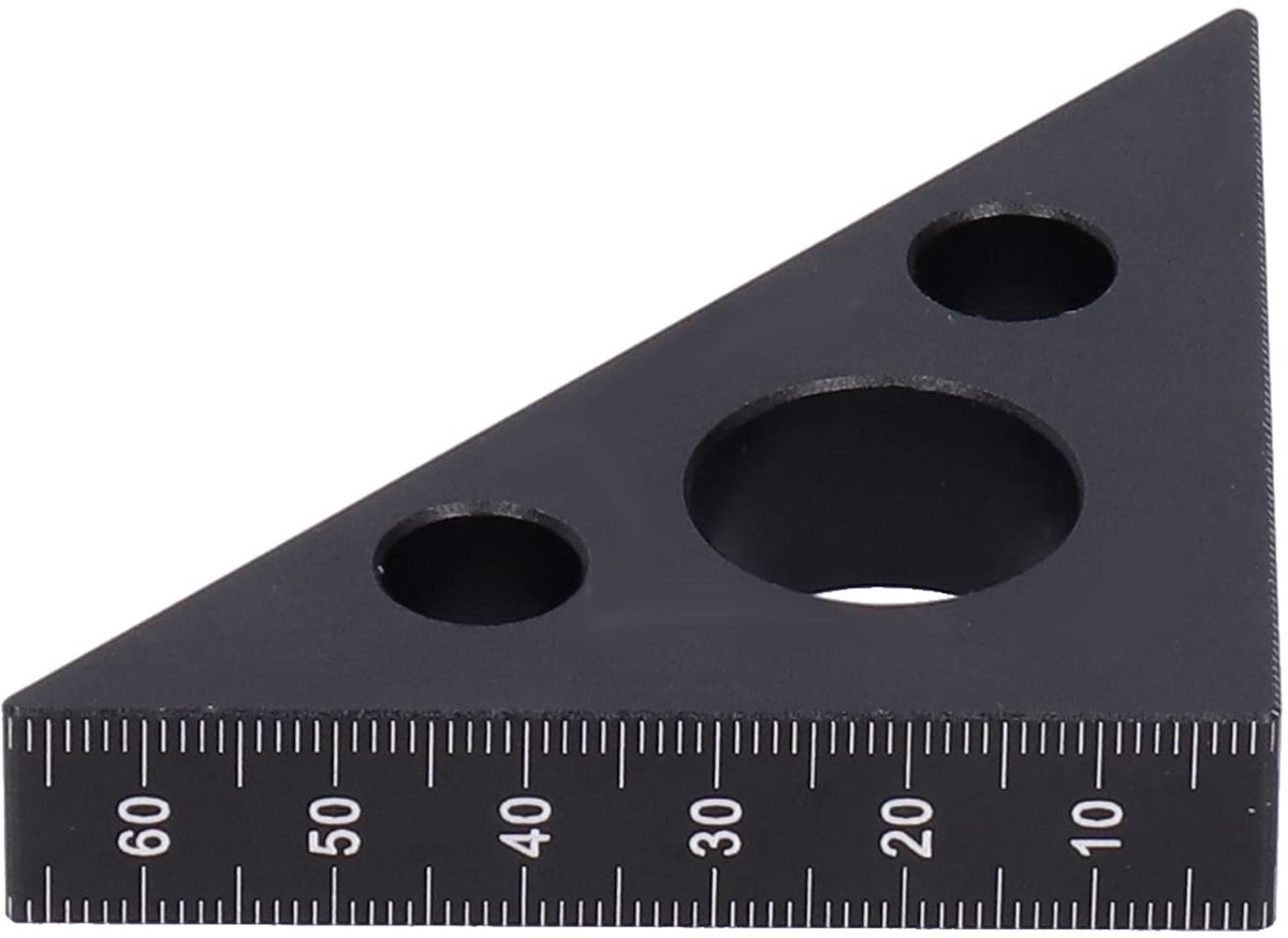 Dailygoods- Driehoekige Liniaal 45 Graden - Aluminiumlegering - Meetinstrument - Houtbewerking - Duurzaam - Antivervorming - Meetlat