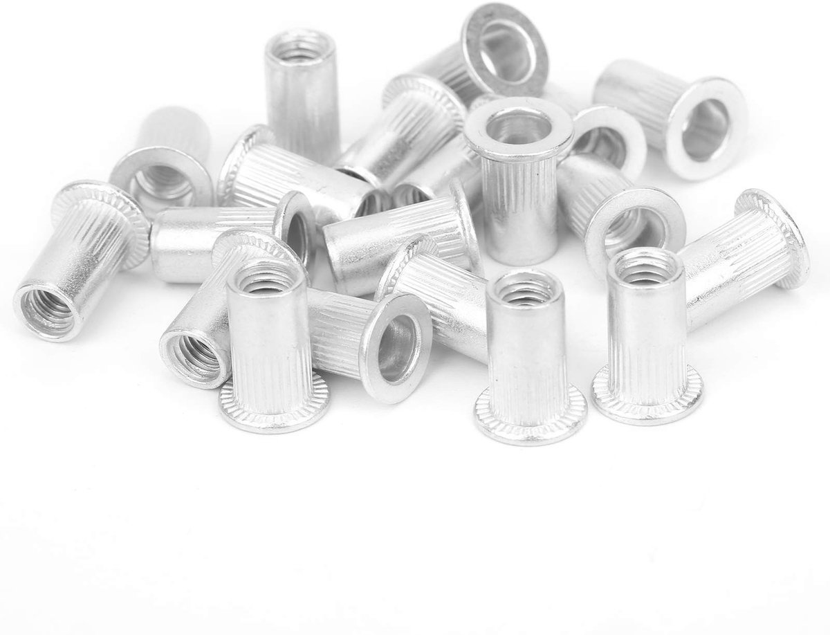 Dailygoods- Blindklinkmoeren M5 Aluminium - 100 Stuks - Eenvoudig te Bedienen - Sterke Klinkkracht - Duurzaam Gebruik - Geschikt voor Bevestiging - Klinkmoeren
