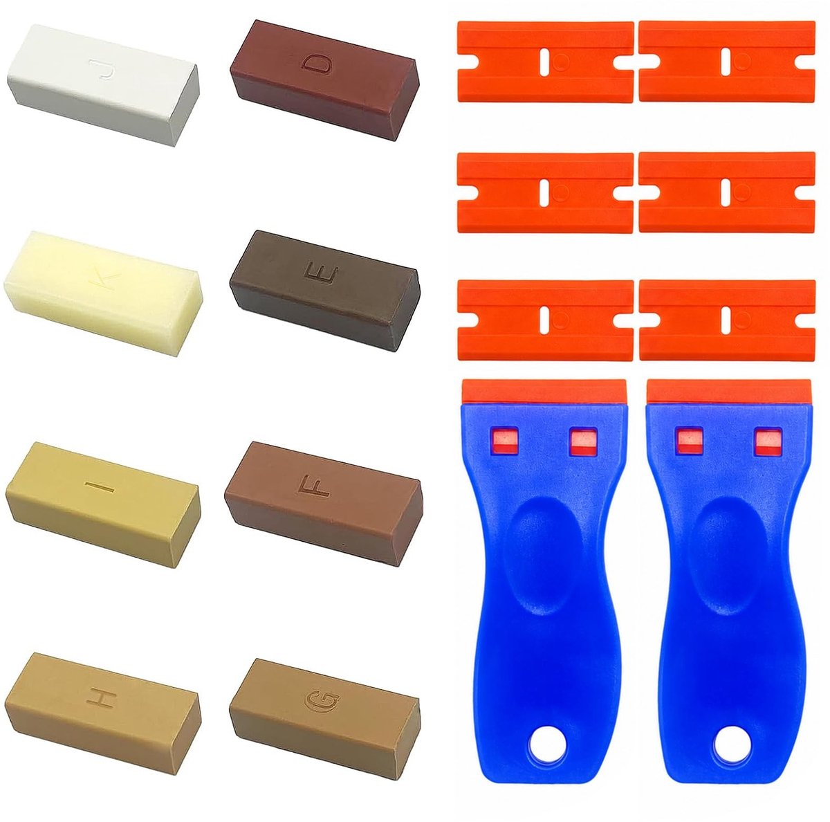 Dailygoods - VINEST Hartwachs Laminaat Reparatieset, Hout Parket Reparatieset, 8 Kleuren E