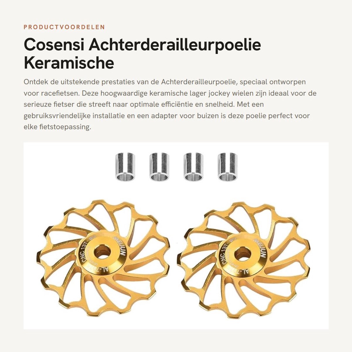 Dailygoods - Achterderailleurpoelie - Keramische Lager - Verbeterde Prestaties - 1 Paar - Jockey Wiel - Geschikt voor Racefiets - Fietsaccessoire