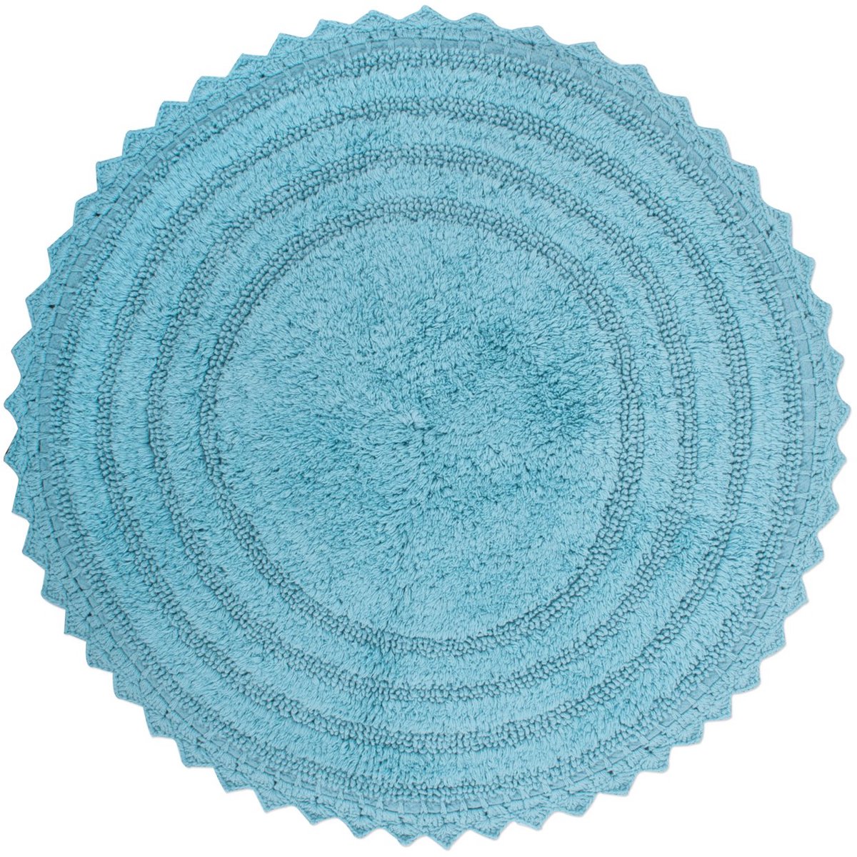 Badmat of vloerkleed van spa-katoen, plaats voor de douche, wastafel, badkuip, wastafel en toilet, ronde cameo-blauw