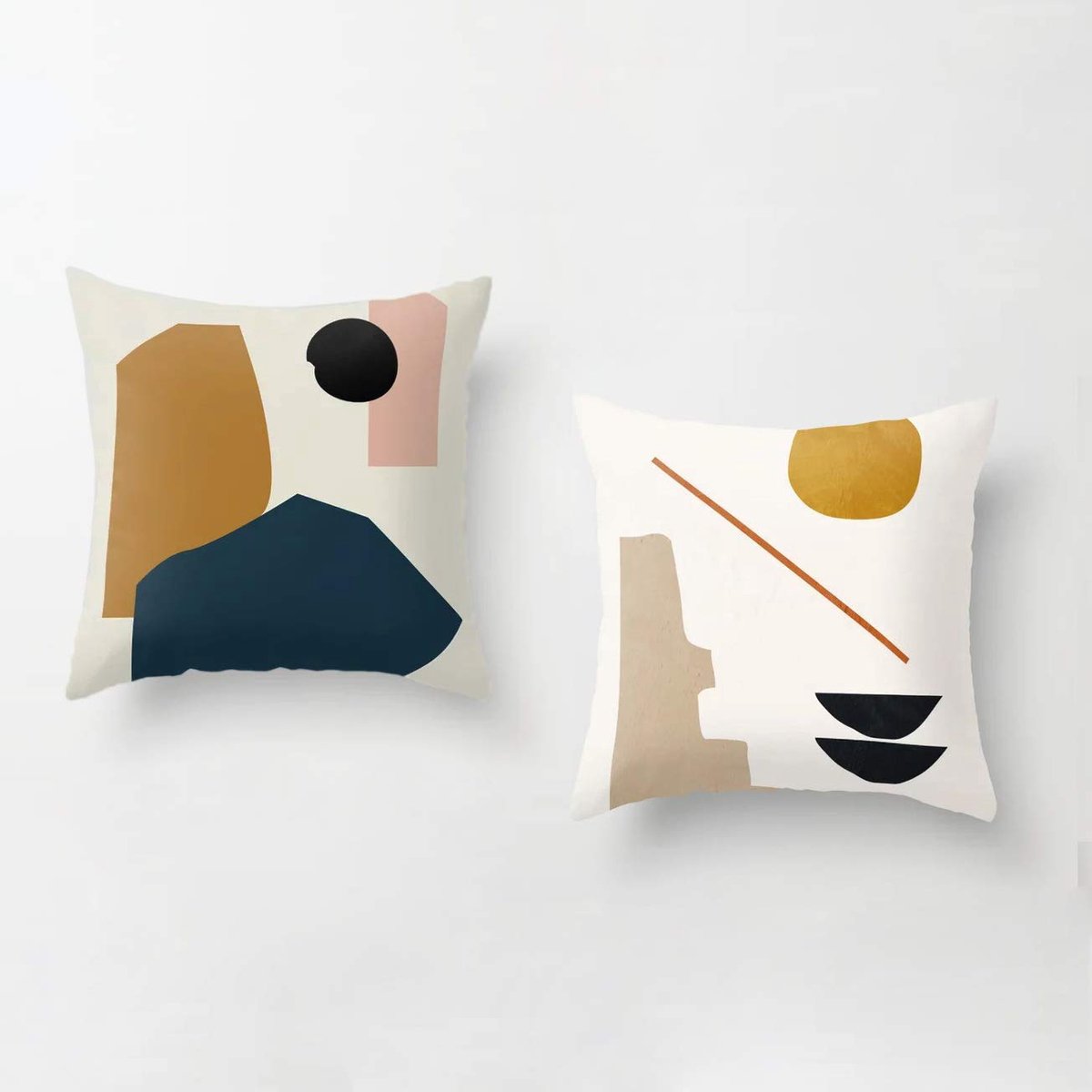 Kussenhoes Set van 2 Fluweel Geometrisch Kussenbezug 45x45cm | Dubbelzijdige zachte fluwelen sierkussenhoezen. Scandinavische decoratie voor bank, sofa en bed. Onzichtbare rits