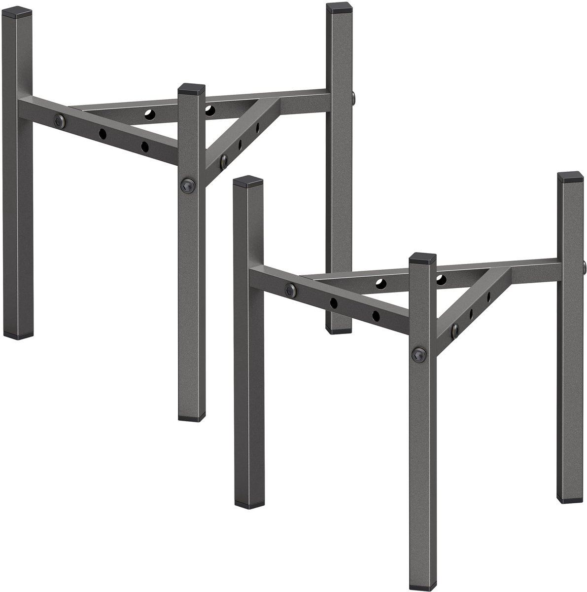 Plantenstandaard voor binnen en buiten, set van 2 verstelbare metalen bloempotplank, ijzeren plantensteunrek, geschikt voor potten van 8 ~ 30 cm, hoekdecoratierekken voor terras, tuin