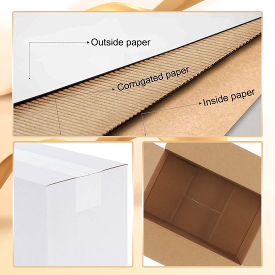 Stuks 25,4 x 15,3 x 15,3 cm witte verzenddozen, dozen voor kleine voorwerpen, speelgoed, schrijfwaren en kerstpakketten — afbeelding 2