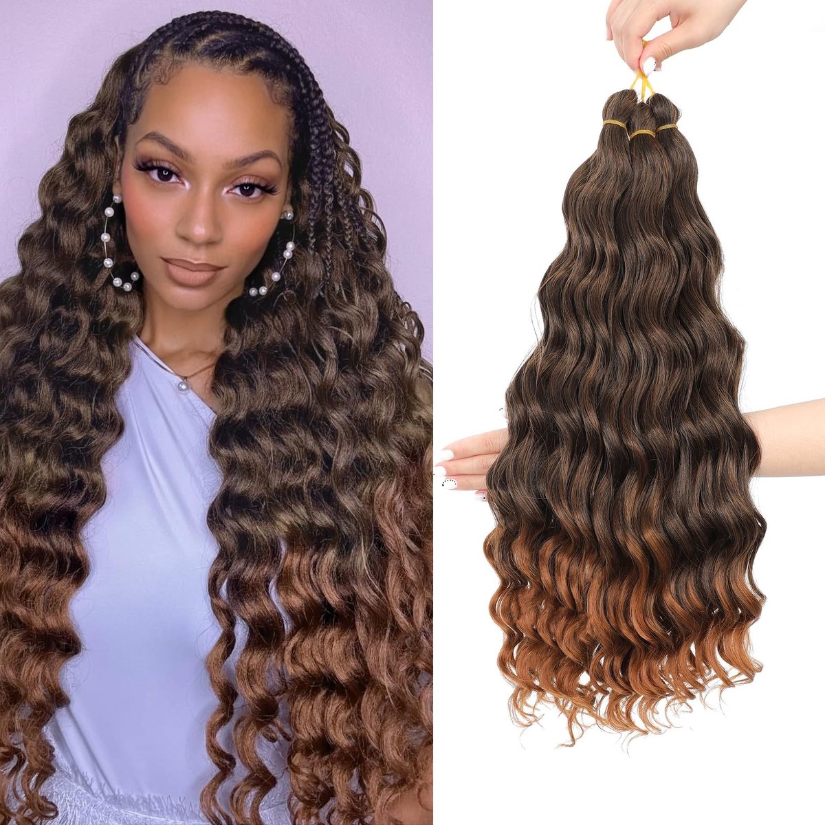 Dailygoods- Vlechthaar Krullend - Gehaakte Haar Extensions - Synthetisch Vlechten Haar - 50,8 cm - 100g/1pack - Meerdere Kleuren Beschikbaar - Haarextensions