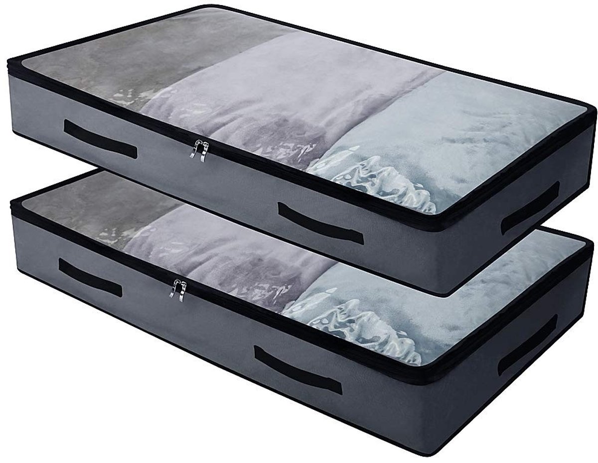 Dailygoods- Opbergcontainer Zacht - Opbergdoos met Deksel - Opbergdoos Onder Bed - Opbergdoos Duurzaam - Opbergdoos Wasbaar - Grote Opslagcapaciteit 97 x 50 x 14 cm