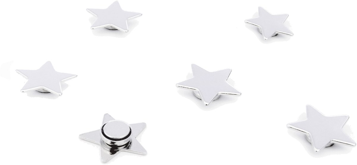 Magnet Star - silver - set 6 pcs