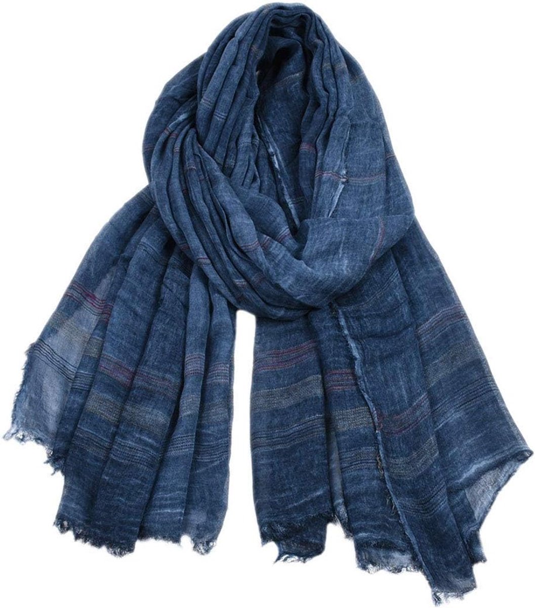 Herren Herbst und Winter Weiche gestreifter schaal uit Baumwolle Lang Halstuch Gentleman Herren sjaal