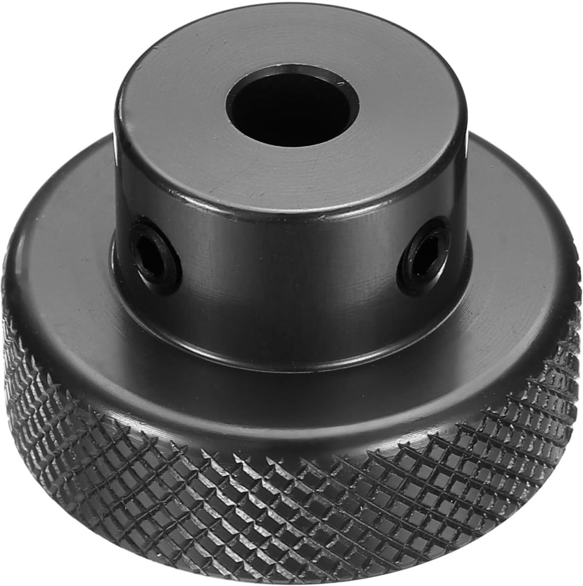 Aluminiumlegering handwiel geanodiseerd 6 mm boring 30 mm OD gekartelde knop draaigreep met sleutel voor freesmachine draaibank schuifplatform platform zwart