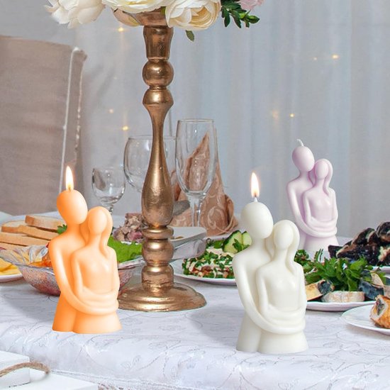3D lichaam kaarsvorm, omhelzing siliconenvormen, paar omhelzing 3D kaarsvorm, lichaam kaarsvormen handgemaakt, kaarsgietvorm voor gepersonaliseerd knutselen, handwerk ornamenten geurkaars thuisdecor — afbeelding 3