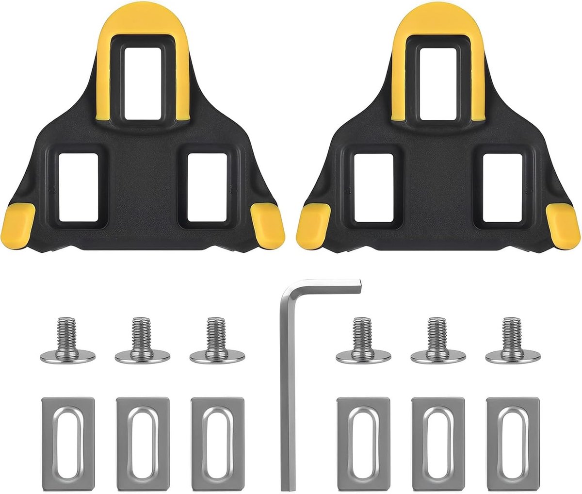 Compatibel met Shimano SPD-SL-pedalen, fietsnoppen schoenplaatset racefiets pedaal MTB pedaalplaten Road Cleats fietsaccessoireset, voor racefietsen en indoorfietsen