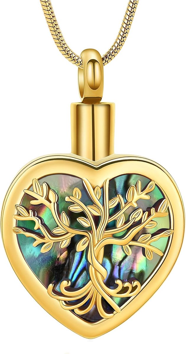 Levensboom halsketting met urn, voor as voor menselijke huisdieren, vuurbegrafenis, sieraden voor geliefde mensen