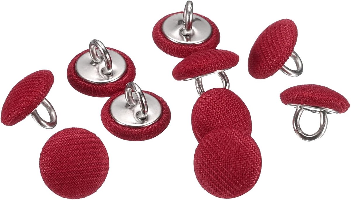 Knopen 10 mm 3/8" ronde metalen knopen met satijnen naad voor doe-het-zelf handwerk, bruidsjurken, blouses, truien, karamel