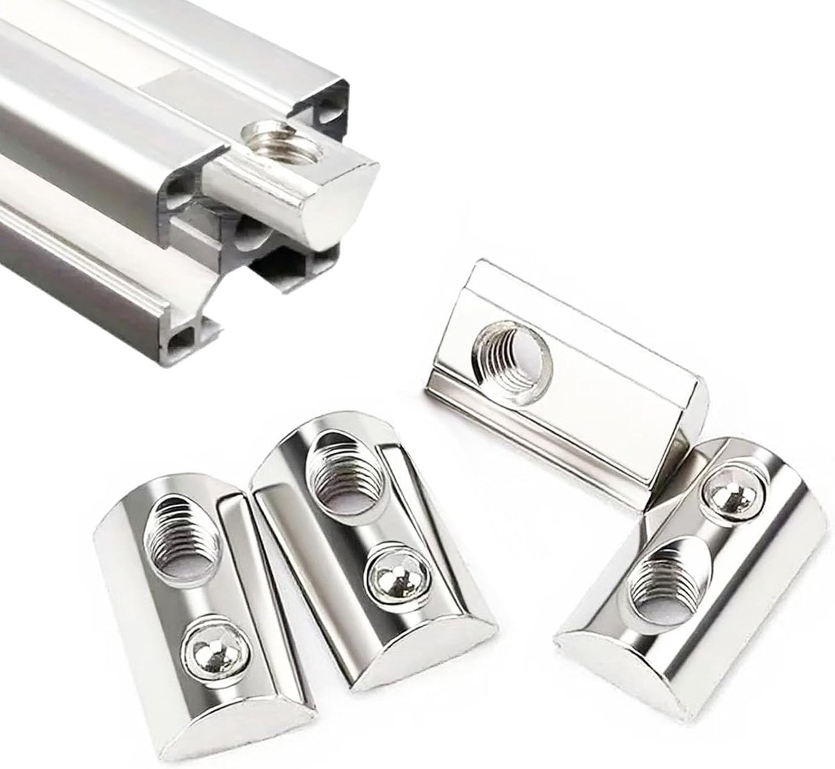 120 groefmoeren M5 met kogelgroef 8 T 30 serie M5 schuifmoer van koolstofstaal met veerkogel geschikt voor aluminium profielen 9D CNC printer Europese norm