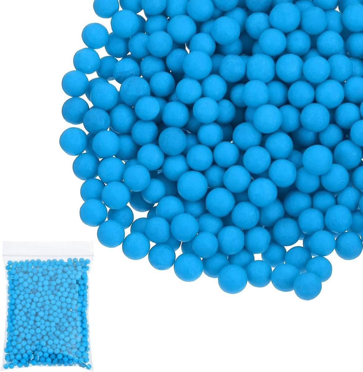 Schuimkralen, schuimballen, 7-9 mm, kleine polystyreenballen, voor knutselwerk, bruiloftsfeesten, thuiskunst, blauw