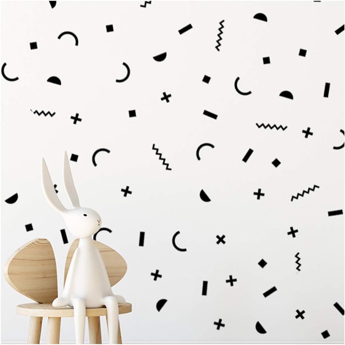 Stijl Confetti vorm decoratie verwijderbare muur kunst vinyl sticker stickers | (Pack van 60) (zwart)