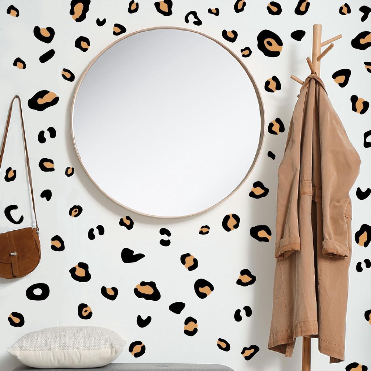 Muurstickers met luipaardstippen, groot formaat, afpellen en opplakken, muurstickers met gele vlekken, muurstickers voor slaapkamer, woonkamer, kast, raam, doe-het-zelf