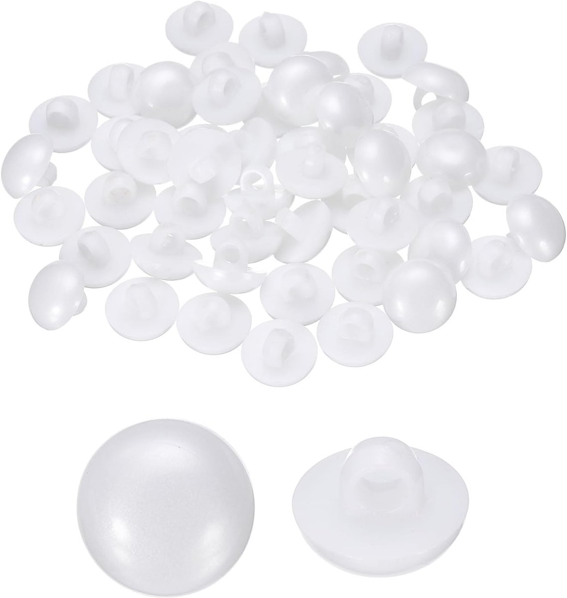 Knopen 0,47 inch (12 mm) type eekhoorntjesbrood ronde koepel naai-accessoires met schacht voor jasje overhemd trouwjurken, wit