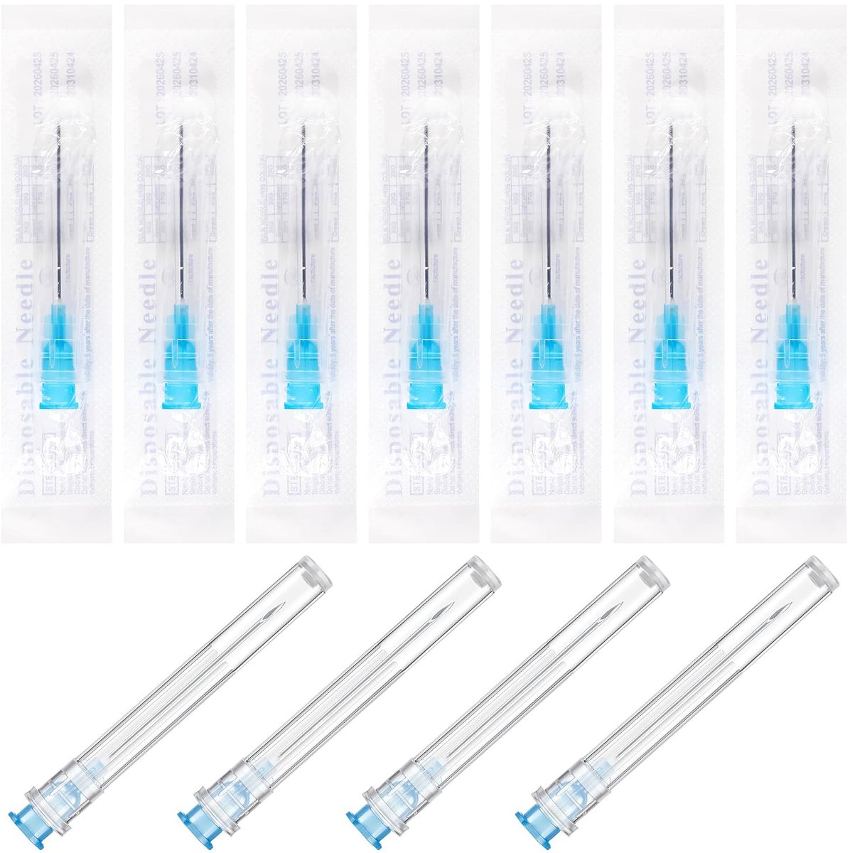 100 stuks 23G x 25 mm naalden roestvrij staal, multifunctioneel meetgereedschap, afzonderlijk verpakt, voor industrie, wetenschappelijk laboratorium, hobby en doe-het-zelver